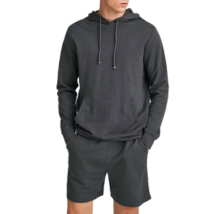 Ensemble de survêtement pour homme 100% coton, sweat à capuche et short, vêtements de tous les jours pour l'automne, streetwear tendance - Product Image 2