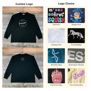 T-shirt de fitness sportif pour hommes en coton 100% biologique personnalisé de luxe broderie 3D style athlétique ample manches complètes vente en gros - Product Image 2