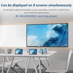 Phản ánh/Sao chép đa màn hình đầu ra hỗ trợ 4K Ultra HD & 3D 1x8 HD <span class=keywords><strong>splitter</strong></span> 4K 30Hz 1 trong 8 ra cho HDTV 4K 3D DVD - Product Image 4