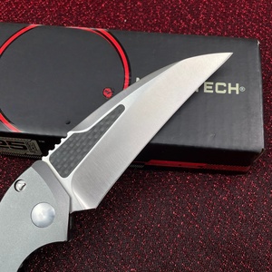 Navaja Plegable de Bolsillo <span class=keywords><strong>Eskrima</strong></span> para Exteriores, Acero M390, Recubierta de Titanio y Mango de Fibra de Carbono, Cuchillo Táctico de Autodefensa - Product Image 4