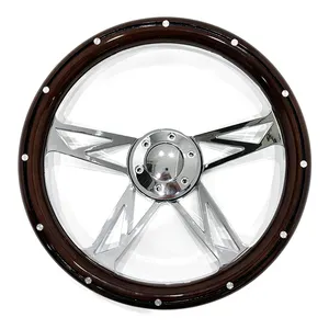 14inch 350mm Truck Classic Wood Steering Wheel Motor Sport Rivet Steering Wheel