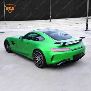 Para <span class=keywords><strong>Mercedes</strong></span> Benz <span class=keywords><strong>GT</strong></span> GTC GTS Kit de cuerpo ancho PP + fibra de carbono seca actualización GTR estilo parachoques trasero delantero alerón escape recortes nuevo - Product Image 4