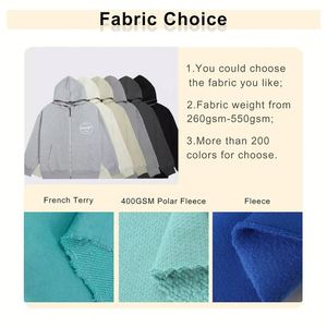 Diseño personalizado con cremallera completa bolsillos sudaderas con capucha de color sólido de moda en blanco manga larga con capucha de talla grande delgada con cremallera Sudadera con capucha - Product Image 2