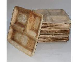 Plato de Hoja de Palma Areca (10 Pulgadas) 100% Biodegradable, Compostable, Desechable, con 3 Compartimentos, Apto para Microondas, Libre de PFAS - Product Image 4