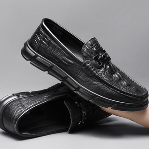 Chaussures de sport décontractées pour hommes, mocassins légers et tendance en cuir de vachette pleine fleur avec semelle en caoutchouc, pointures 38-44, toutes saisons - Product Image 2