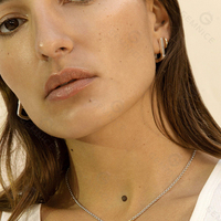 Penjualan Laris Gemnel 925 Perak 18K Emas Vermeil Chunky Square Hoops Wanita Huggie Earrings