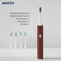 Brosse à dents électrique sonique intelligente pour adultes, étanche IPX7, avec blanchiment des dents, 4 têtes de remplacement et 5 modes