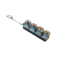 Porte-clés personnalisable à 4 touches avec capuchons transparents, jouet anti-stress pour clavier, pour adultes, avec logo LED personnalisé