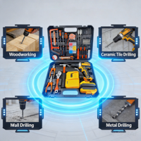 Kit combiné d'outils électriques sans fil 21V, perceuse à percussion compacte, tournevis à batterie lithium, ensemble d'outils à main pour la maison