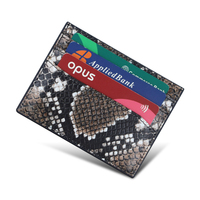 Portefeuille de voyage RFID avec logo personnalisé Porte-cartes de crédit en cuir de peau de serpent pour femme ou homme