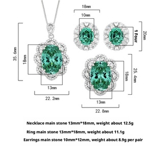 Hig Quality Eco-friendly Copper Bird Nest Cut 13*18/10*12mm Green Zircon Elegant Women Jewelry <b>Sets</b> for Refined Looks - Product Image 2