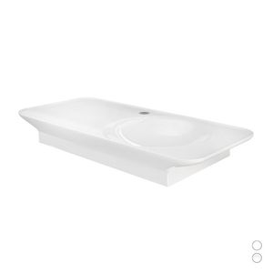 Lavabo de Pared Valet de 111.3 cm, Blanco Alpino, con Estante Izquierdo, para Baño - Product Image 1