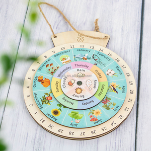 Horloge <span class=keywords><strong>en</strong></span> <span class=keywords><strong>bois</strong></span> et <span class=keywords><strong>calendrier</strong></span> pour enfants, jouet éducatif, vente <span class=keywords><strong>en</strong></span> gros d'usine - Product Image 1