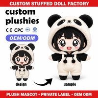 Peluche personnalisée Panda Hood Girl, figurine en peluche, jouet mascotte doux, OEM ODM, créez votre design