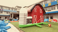 Barry Commercial gonflable videur toboggan dessin animé vache ferme saut château pour enfants gonflable rebond maison avec toboggan
