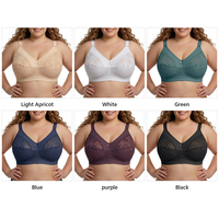 Soutien-gorge Grande Taille en Coton Respirant pour Poitrines Fortes, Couvrant le Dos, Sans Armature