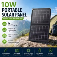 Panneau solaire pliable pratique, batterie externe 12W, charge portable pour téléphone, activités de plein air, USB + Type-C 5V/2.4A, camping