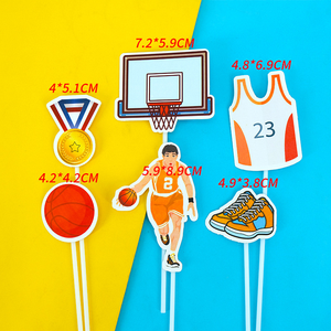 Decoración de pasteles Deportes Fútbol Baloncesto creativo <span class=keywords><strong>Zapatillas</strong></span> deportivas Tema Pastel decorativo Tarjeta Inserción - Product Image 3