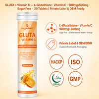 Aeglewell Comprimés Effervescents Premium 2-en-1 Glutathion et Vitamine C Saveur Orange – Complément Quotidien de Bien-être pour Adultes (Vente en Gros)