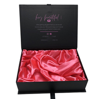 Boîte d'emballage personnalisée en soie pour produits, boîte cadeau pour perruques, lingerie, sous-vêtements doublés de satin, maillots de bain, pyjamas, boîte rigide pour bikini
