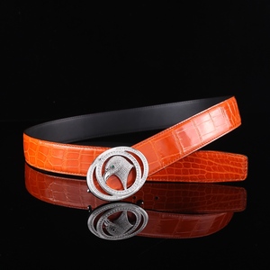 Cinturón Formal para Hombre con Hebilla de Placa, Piel de Cocodrilo, Cabeza de Águila de Acero con Incrustaciones de Diamantes, Hecho a Mano, Ligero, Transpirable y Duradero, 3.8CM - Product Image 4