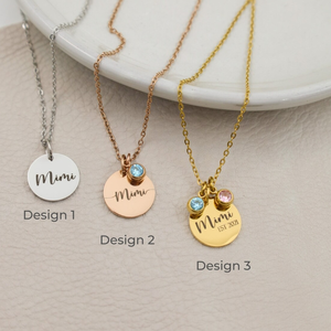 Ingrosso collana <span class=keywords><strong>Mimi</strong></span> personalizzata di alta qualità <span class=keywords><strong>gioielli</strong></span> Birthstone 18k placcato oro 316l in acciaio inox nome ciondolo collana - Product Image 3