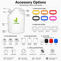 Sacs souples en plastique personnalisés 1L 3L 5L avec bec verseur pour lessive liquide, emballage de détergent, sac de recharge avec poignée pour adoucissant textile