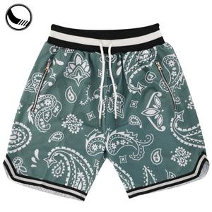 Pantalones Cortos de Baloncesto Largos, Transpirables, Personalizables, Estampados, Talla Grande, Color Verde, 11 Pulgadas - Product Image 2