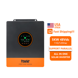 PowMr US en stock – Onduleur solaire <span class=keywords><strong>5KW</strong></span> <span class=keywords><strong>48V</strong></span> monophasé 110V 120V avec prise en charge parallèle, onde sinusoïdale pure, tout-en-un - Product Image 1