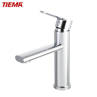 Robinet de lavabo thermostatique moderne monotrou en acier inoxydable chromé avec capteur sans contact et poignée unique