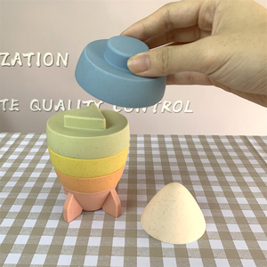 Aprendizaje educativo para bebés, juego para apretar, geometría Irregular, torre de apilamiento, cohete de anidación, juguetes apilables de silicona coloridos - Product Image 4