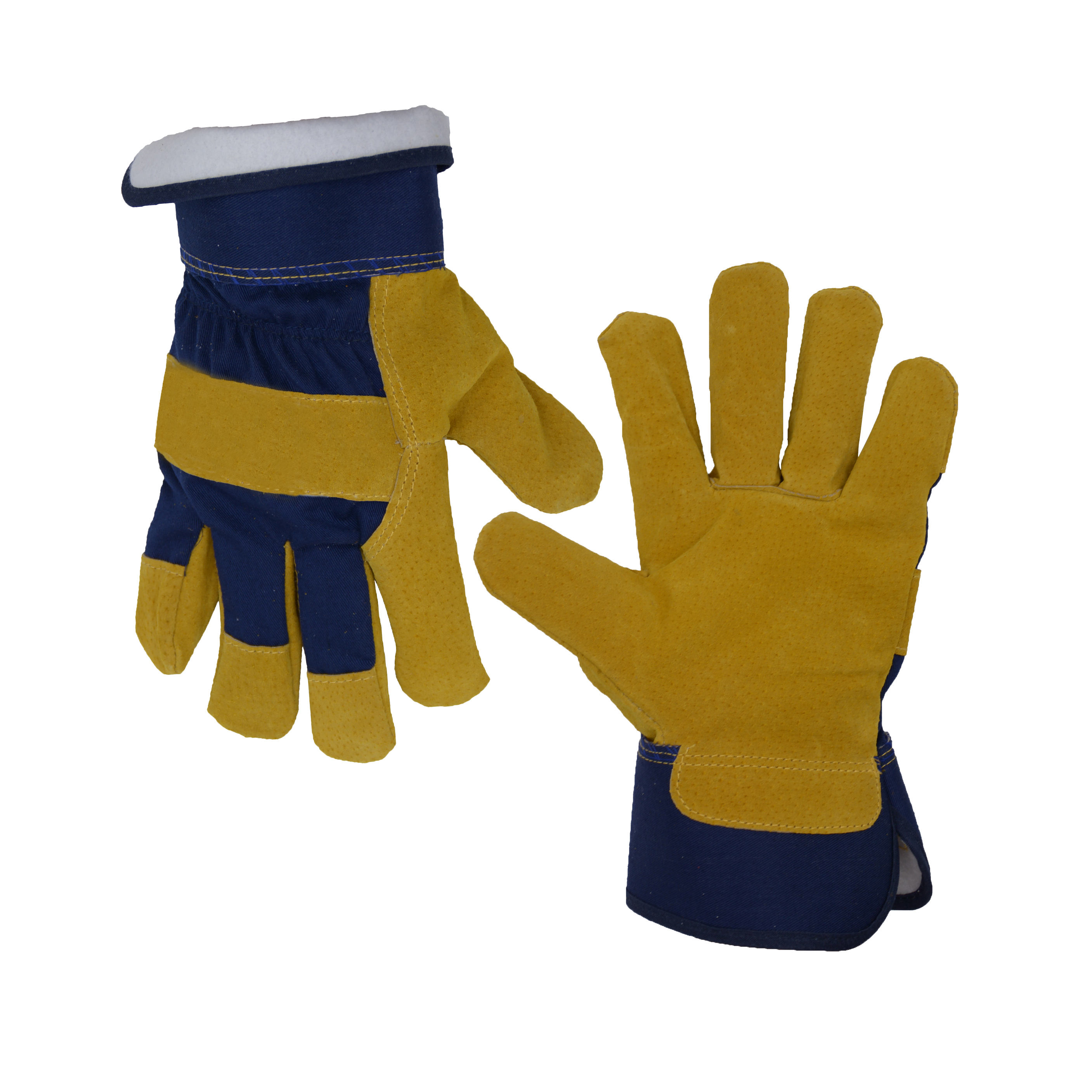 Долговечные рабочие перчатки HANDLANDY из свиной кожи, новый дизайн, кожаные рабочие перчатки оптом, зимние теплые флисовые перчатки