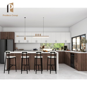 Venta Caliente Buen Precio Gabinetes de Cocina Modulares Modernos de Madera <span class=keywords><strong>Mbf</strong></span> con Encimeras de Mármol/Laminado, Grifo y Cesta para Cajones - Product Image 6