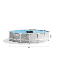 <span class=keywords><strong>INTEX</strong></span> 26720 Piscine extérieure hors sol familiale en PVC avec cadre en acier inoxydable et couvercle Design à <span class=keywords><strong>prisme</strong></span> rond - Product Image 3