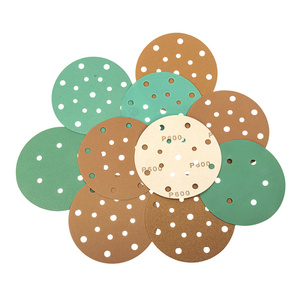 Otomotiv ahşap kuru zımpara diskleri aşındırıcılar için 150mm 6 inç altın alüminyum oksit zirkonya kuru zımpara disk kanca döngü zımpara - Product Image 1