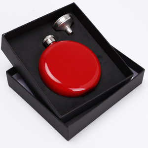 Venta al por mayor LMK183 Mini botella portátil redonda de 5oz, de acero inoxidable, con tapa de diamantes de imitación, para whisky, con diseño colorido, para llevar en la cadera - Product Image 4