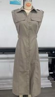 Robe chemise sans manches élégante pour femme, style américain, avec épaulettes, boutonnée, ceinture à la taille, longueur midi