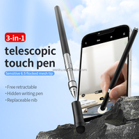 Stylet tactile télescopique 3 en 1 pour réunion, pointeur pour enseignant, stylet tactile pour écran tactile pour iPad/iPhone/smartphones Android
