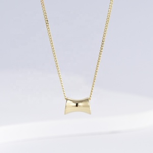 Wholesale plata 925 sterling silver round minimalist <b>necklace</b> korean mothers day gold plated fashion women pendant <b>necklaces</b> - Product Image 5