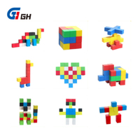 Jouets sensoriels Montessori pour l'éducation et l'imagination des enfants, cubes de construction magnétiques Minecraft, blocs aimantés pour enfants