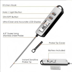 Thermomètre de cuisson instantané étanche de type stylo, idéal pour la viande, le barbecue, le four, les confiseries et la cuisine, avec aimant – Meilleure vente - Product Image 2