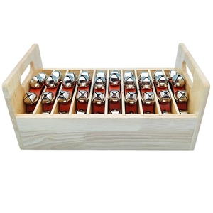 Wholesale Wooden Hand Bell 10 Pcs Sleigh Bells Kit with Partitioned Storage Case <b>For</b> Educational Institution Bulk Order - Product Image 1