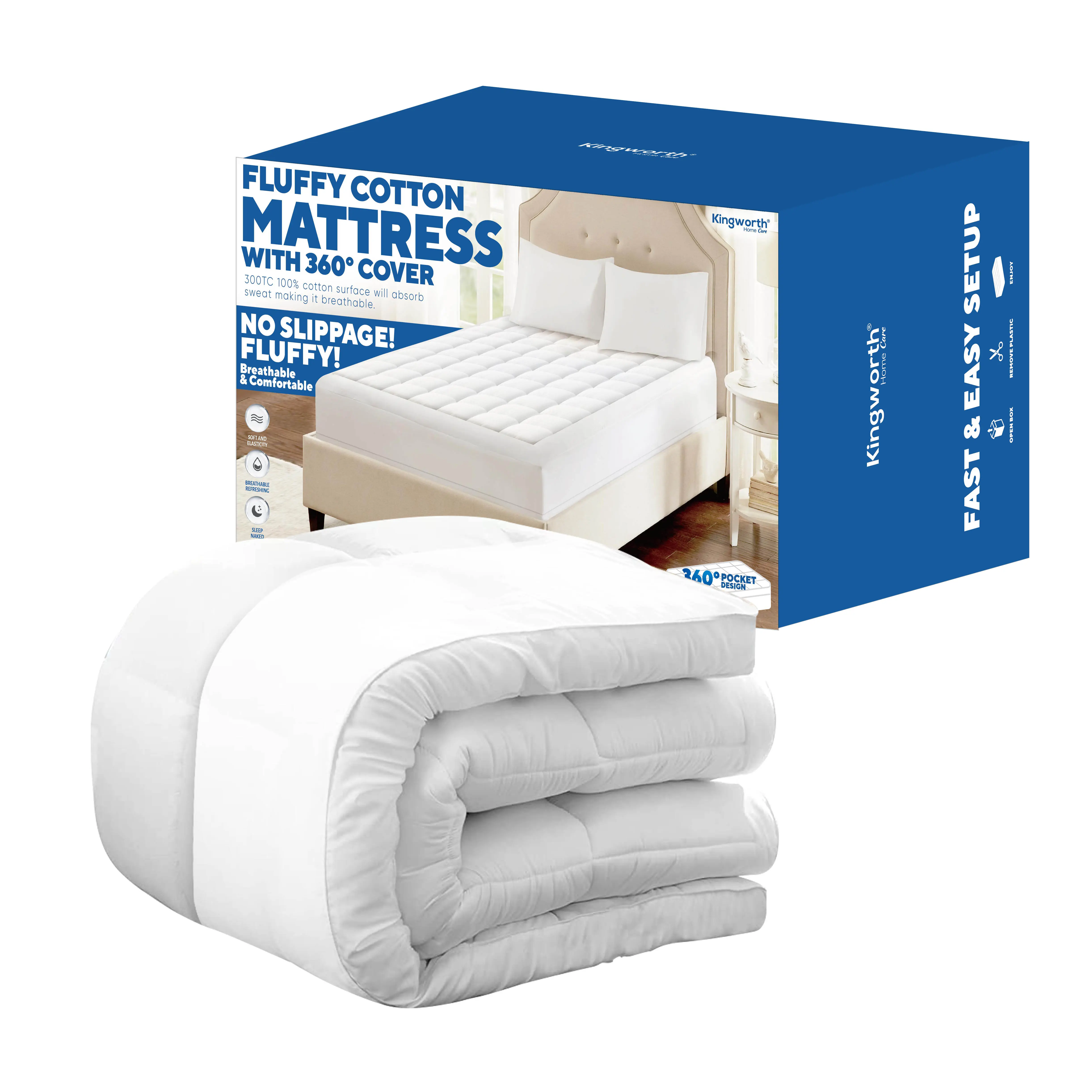 Twotwinstax — couvre-matelas taille unique en coton, protection, doux, blanc, haute qualité, 2022