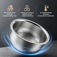 Cuisinière à riz électrique intelligente automatique à faible teneur en sucre, avec cuve intérieure en acier inoxydable 304 et panier vapeur, spatule en plastique incluse