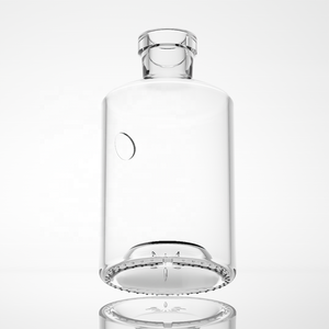 Botella de Vidrio Transparente para Licores con Base Gruesa para Whisky, Vodka, Ginebra, Tequila, Diseño Premium de Hombro Redondo, Decoración Esmerilada, OEM, ODM - Product Image 2