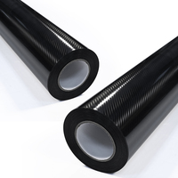 Vinilo Adhesivo 3D de Fibra de Carbono Negro con Acabado Brillante, Sin Burbujas, para Decoración de Interiores y Carrocería de Automóviles