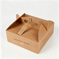 Boîte à pizza en papier kraft vintage en gros, pliable et portable, pour desserts et pâtisseries occidentales