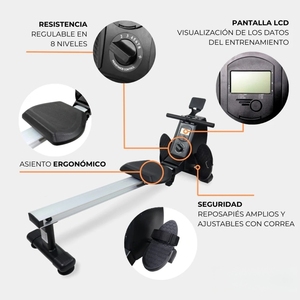 VIGFIT Rameur magnétique en aluminium de qualité supérieure avec résistance réglable pour entraînement cardio en intérieur, idéal pour la salle de sport à domicile et la remise en forme professionnelle - Product Image 4