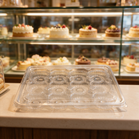 Contenitore Trasparente Personalizzato per Pasticceria con Coperchio, 12 Scomparti, Confezione per Cioccolatini e Dolci, Vendita Calda