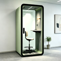 Cabine téléphonique portable insonorisée, bureau privé modulaire, éclairage réglable, écologique, pour télétravail